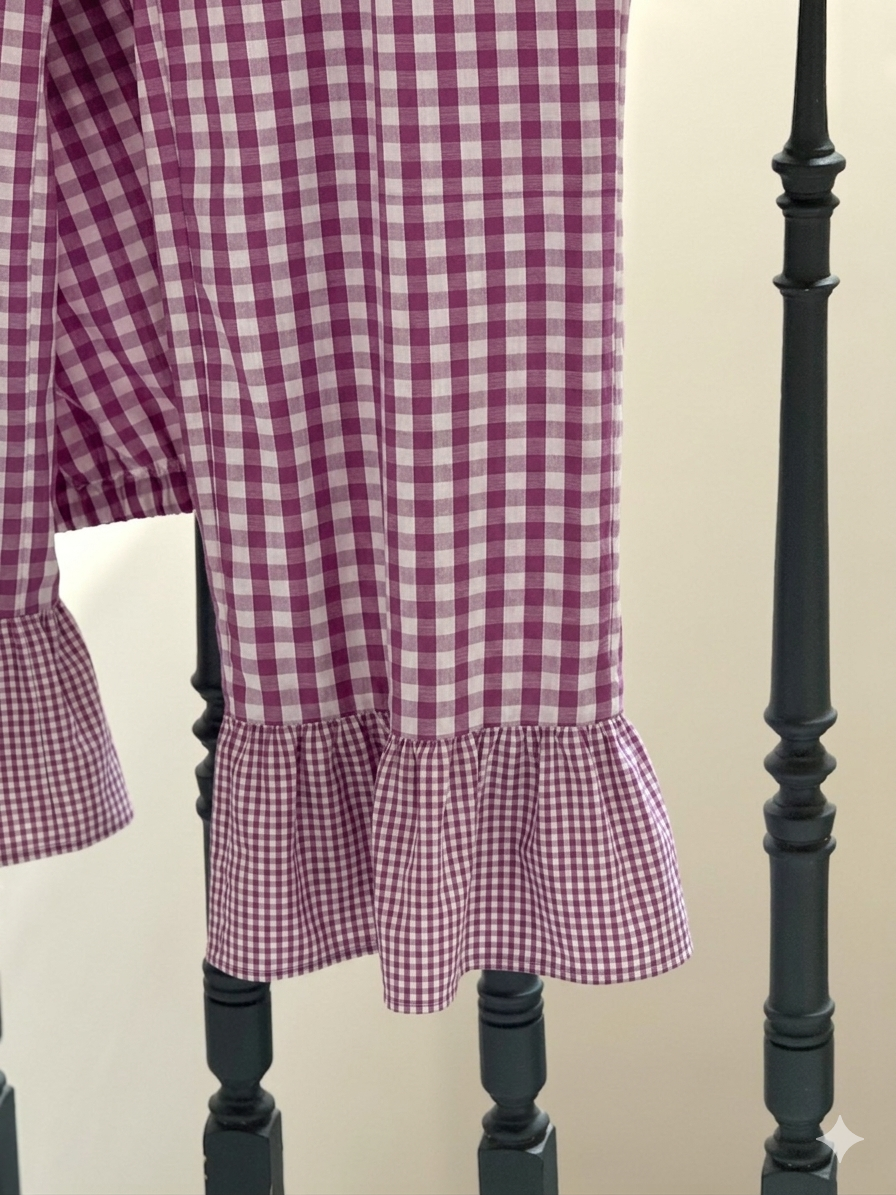 Pantalon vichy à volants